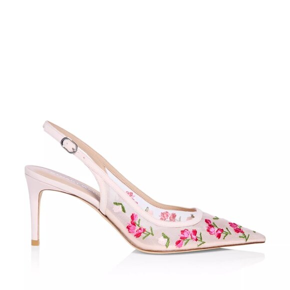 495$ Stuart Weitzman Stuart Power Rosewater Slingback Pumps Size 8 US Pink - Picture 2 of 3